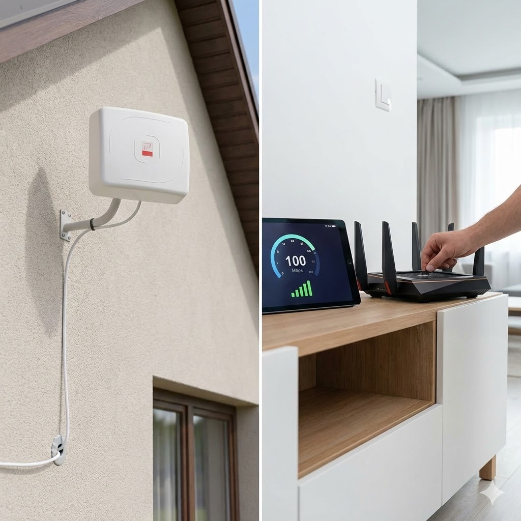 Монтаж антенны и настройка роутера